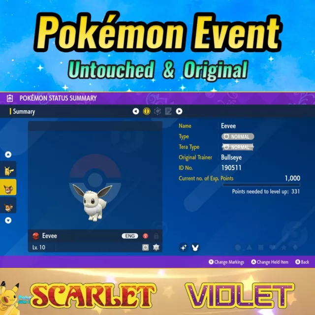 Pokémon Pass Shiny Eevee • OT: Bullseye • ID No. 190511 • US 2019 Even