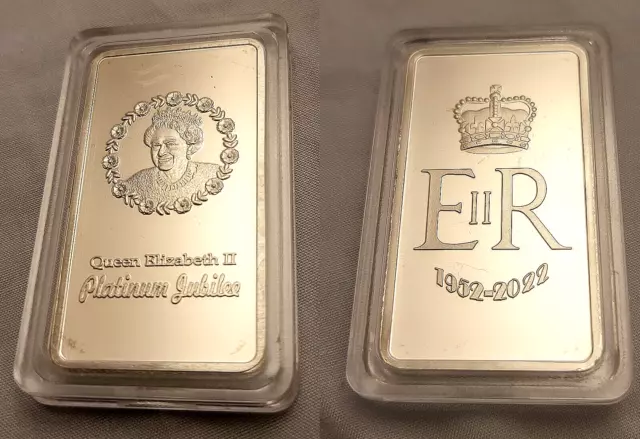 Queen Elizabeth II Silver Bar Coronation King Charles III London Royal Family UK