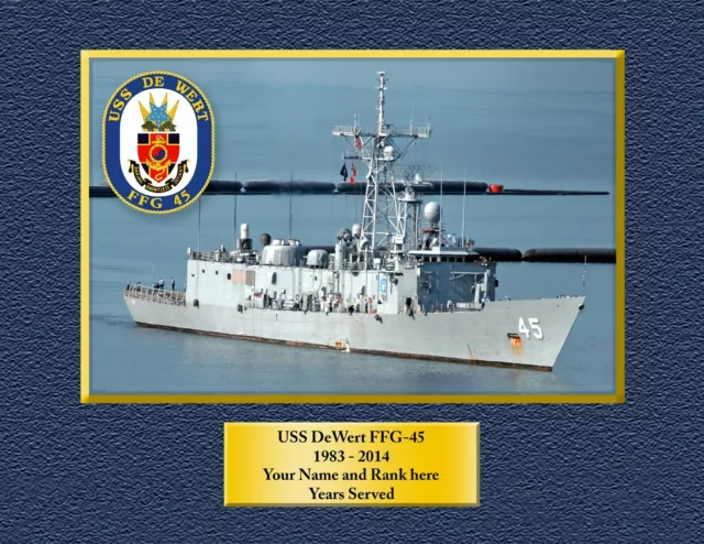 USS DeWert FFG-45 Custom Personalized Print of US Navy Gift Idea