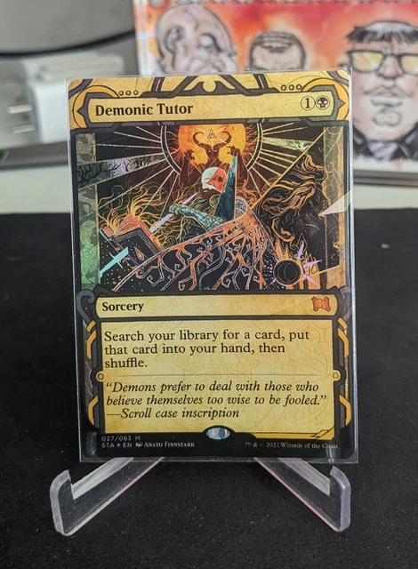 MTG NM+ Demonic Tutor FOIL Etched Strixhaven Mystical Archive Magic Card MTG NM+ Demonic Tutor FOIL Etched Strixhaven Mystical Archive Magic Card