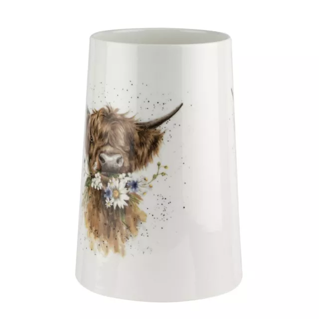 Wrendale Flowers Vase Daisy Coo Cow Porcelain from Royal Worcester Height 20cm 3