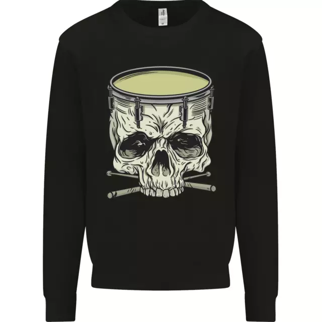 Skull Snare Drum Drummer Drumming Mens Sweatshirt Jumper
