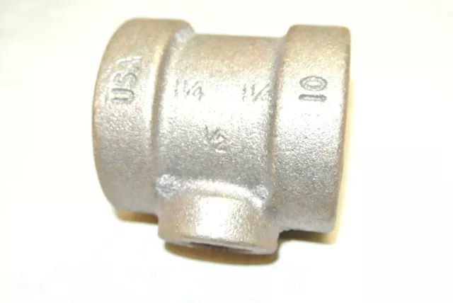 ANVIL Galvanized Iron Reducing Tee, 1-1/4" x 1-1/4" x 1/2" FNPT Pipe Fitting