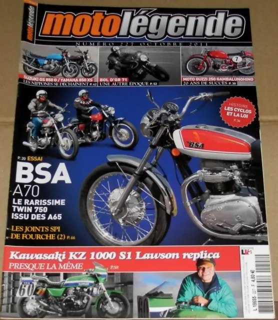 Ancien magasine Moto Légende N°227 de 2011