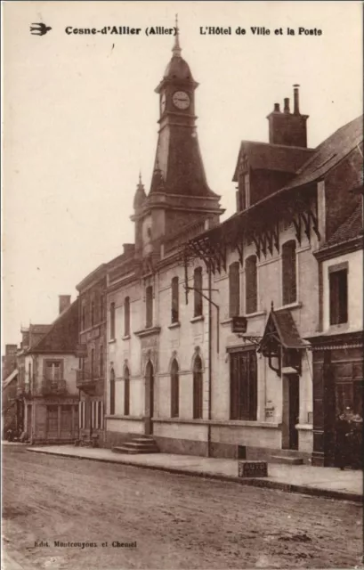 CPA COSNE-d'ALLIER L'Hotel de Ville et la Poste (1200551)