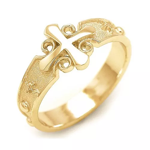 Rosary Ring PR02 10K Real Solid Gold Catholic Christian Ring (US 4 ~ 11) Rosary Ring PR02 10K Real Solid Gold Catholic Christian Ring (US 4 ~ 11)