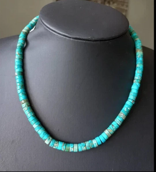 Collier Homme Pierres Naturelles - Howlite Turquoise, Agate Noire, Hématite - 53cm