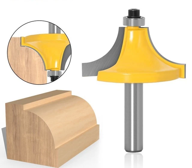 Round Over Edging Router Bit Shank Wood Straight End Mill Trimmer Cleaning Flush