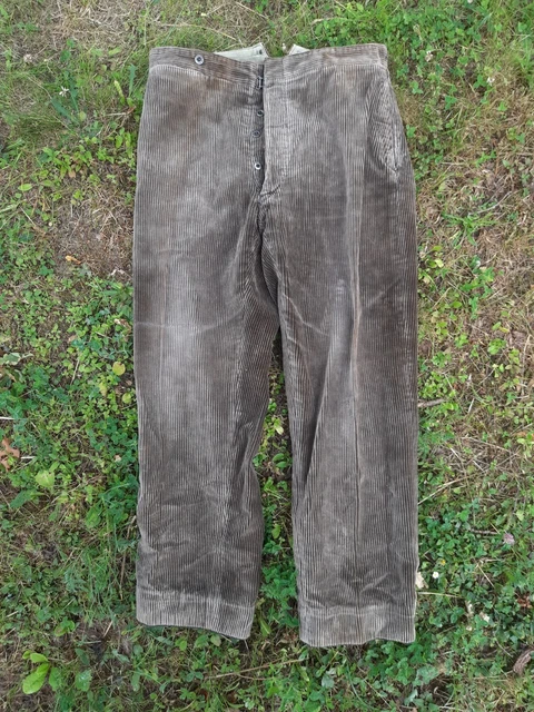 Pantalon Bleu De Travail Paysan Vintage, Coton Patiné, Taille XL, Made In France