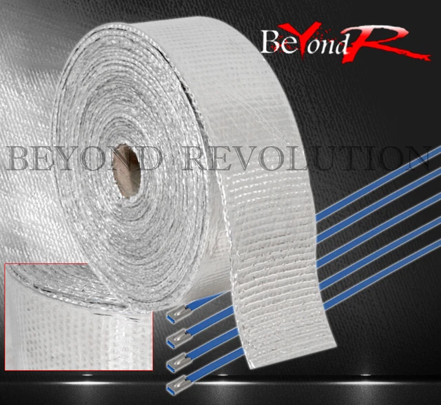 30 Feet Heat Shield Wrap Header Intake Turbo Supercharge+ Ties Silver