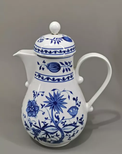 99840531 Porzellan Kleine Kaffeekanne Zwiebelmuster Kahla Thüringen DDR H21cm