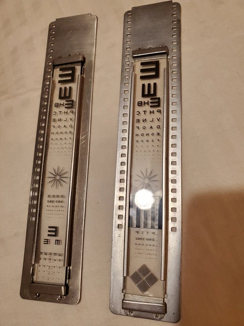 2 NEW SLIDES for Eye Chart Projector - American Optical Reichert Marco Topcon