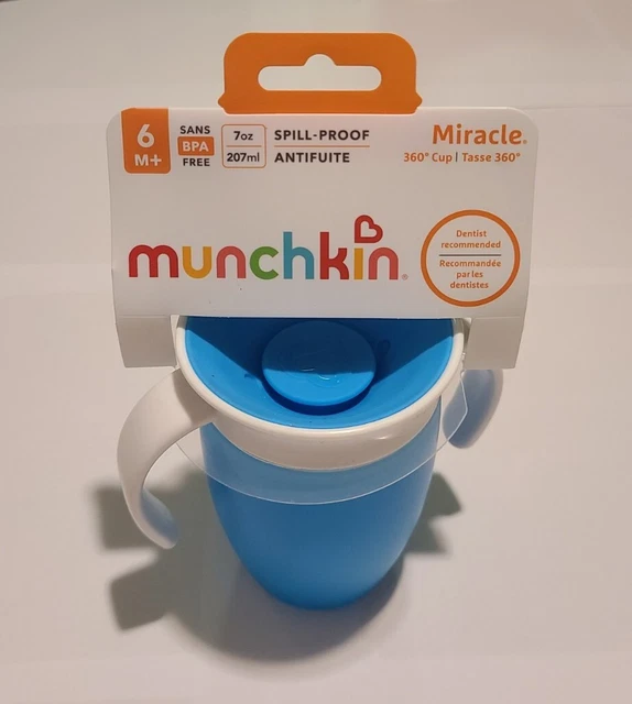 Copa Munchkin Miracle 360 a prueba de derrames 7 oz 6 m+ -Azul-