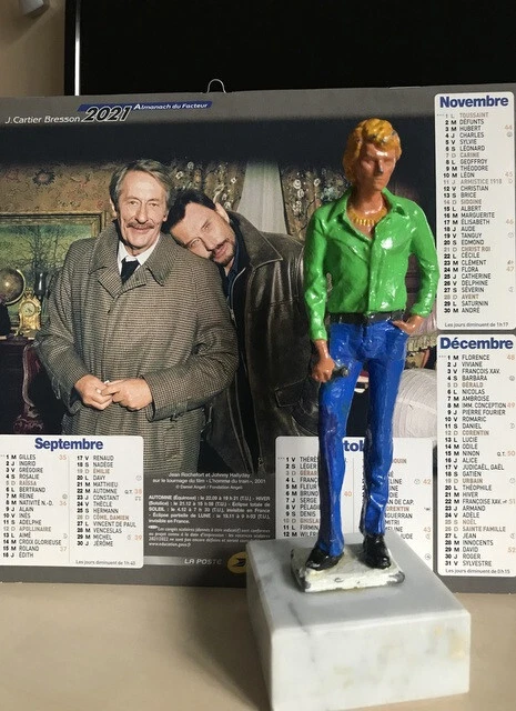 Johnny Hallyday - 6 die-cast métal statue Johnny Rock'n Roll- Daviland France 1978