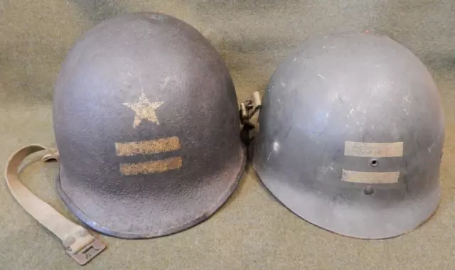 WWII U.S. Navy Painted Lieutenant’s M1 Combat Helmet with Matching WWII Liner