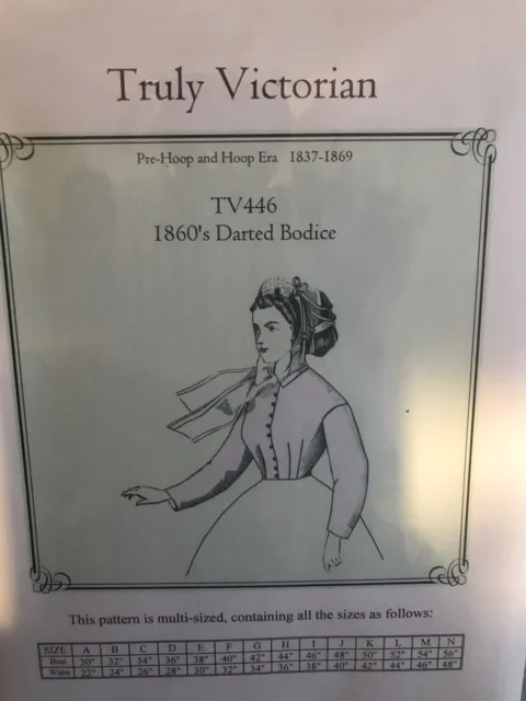 Truly Victorian TV446 1860’s Darted Bodice  pattern Civil War-Victorian