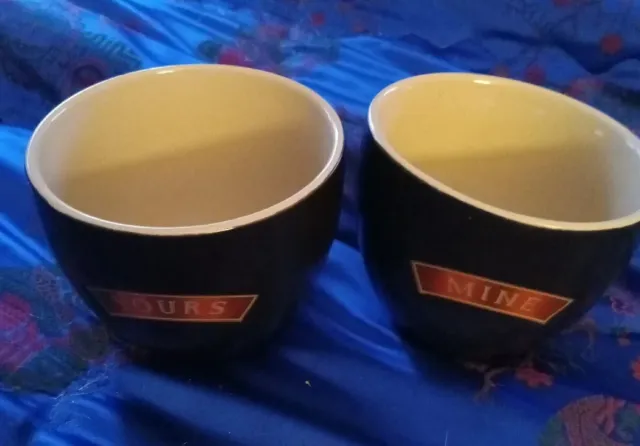 Baileys Original Irish Cream Mine Yours Dessert Cups Mugs Bowls Love Set of 2
