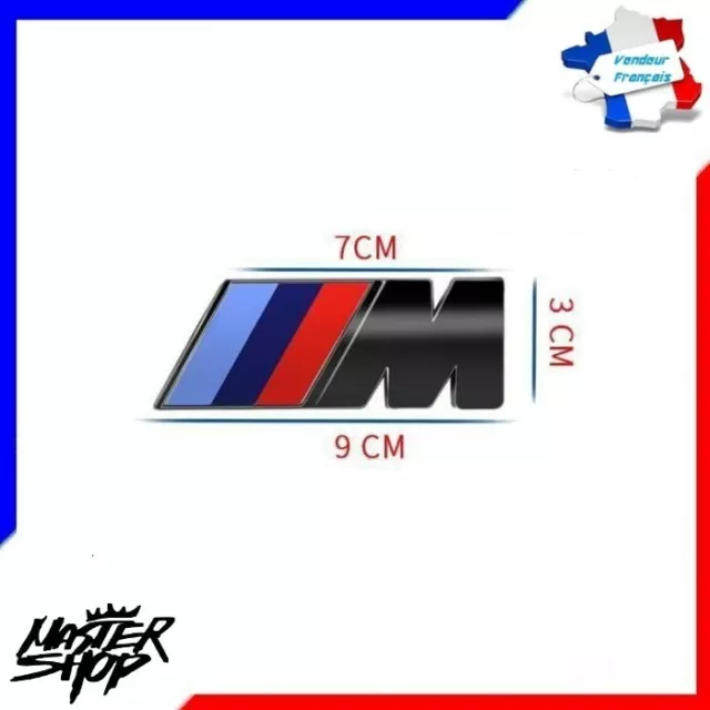 Emblème Logo M Pour BMW Noir 9x3 Neuf envoi suivi