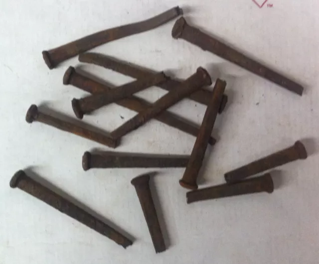 500 (25LB'S) ANTIQUE BENT SQUARE 4.5" LONG NAILS (broken pieces)