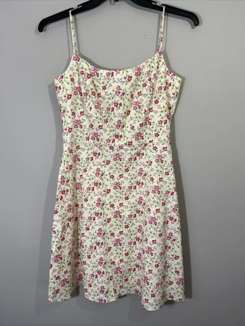 Vintage Jessica Howard Womens Fit And Flare Dress Sz 8 Petite Yellow Floral