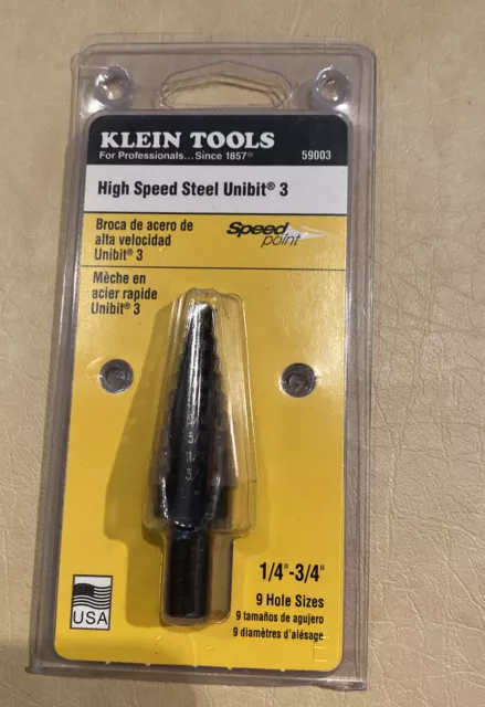 Klein Tools 59003 Step Drill Bit  #3, 1/4 to 3/4-Inch