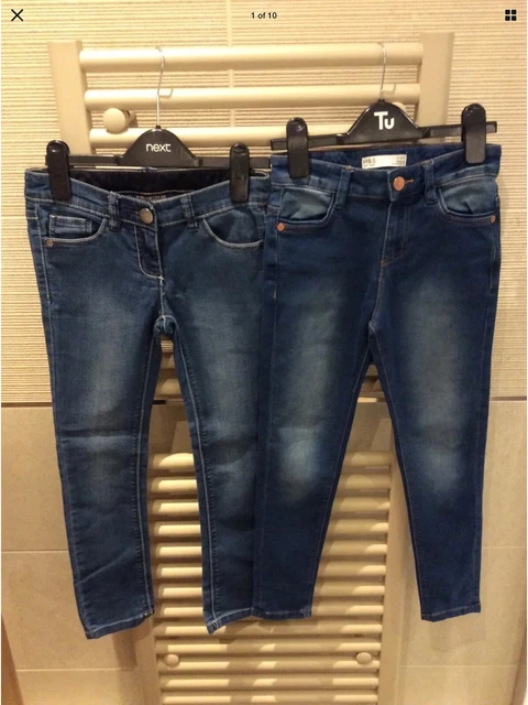 Pacchetto jeans skinny NEXT & M&S ragazze età 8-9 anni