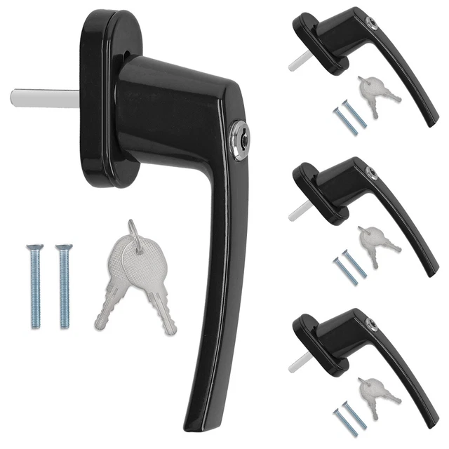 Set di 4 maniglie in alluminio per finestre perno 35mm sicurezza bambini nero