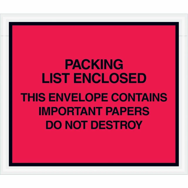 Bande Logique " Important Papiers Joint " Envelopes,17.8cm x 15.2cm,Rouge,1000/