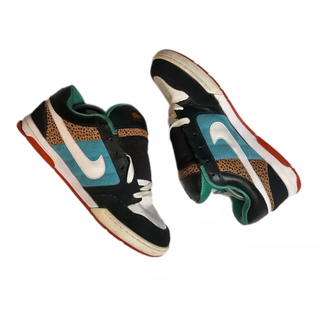 Nike 6.0 Air Morgan Skate Shoes Dunk Low Teal Leopard 311839-016 Mens Size 11.5