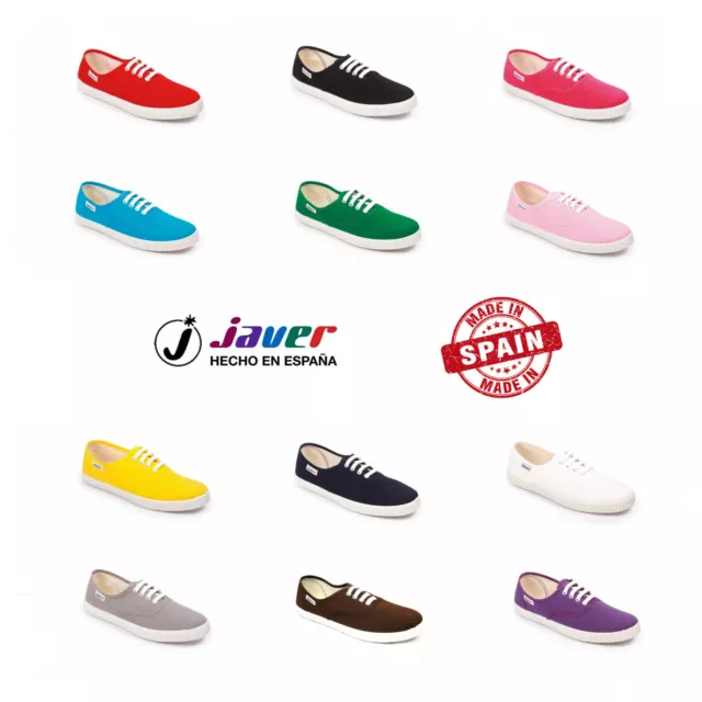 Chaussures de Sport Toile avec Lacets pour Homme Javer Tennis Baskets Espagne