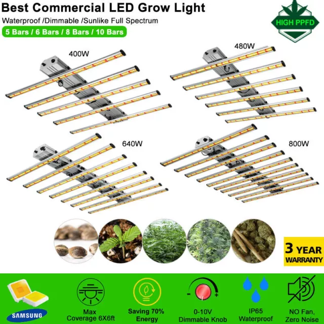 800W 640W 320W Spider LED Grow Light Bars Commercial Indoor Veg Flower Lamp CO2