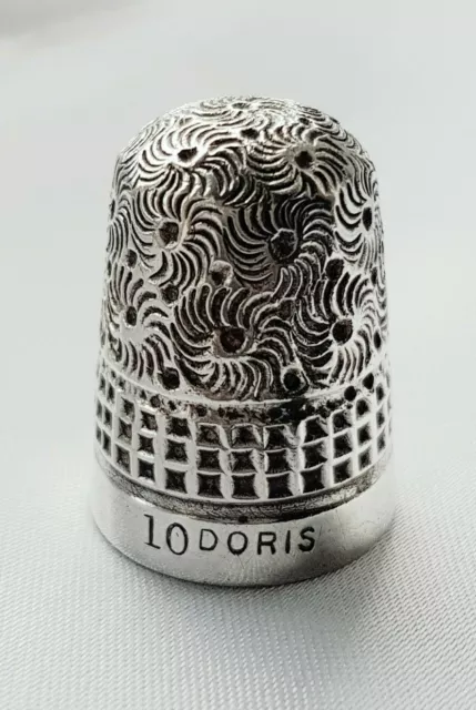 Charles Iles ~ DORIS ~ Size 10 ~ THIMBLE ~ Steel Lined Sterling Silver ~ RARE