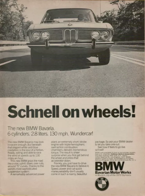 1971-1973 BMW BAVARIA 3.0-liter Large Brochure Sedan Detailed US