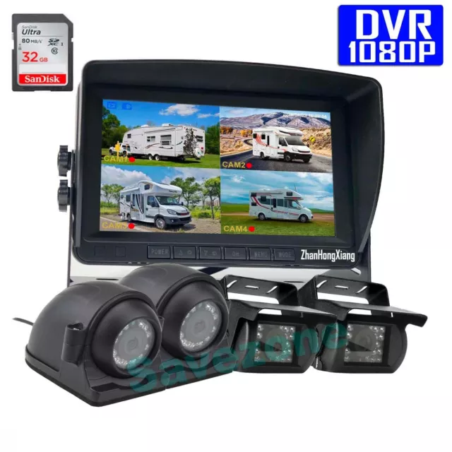 Caméras de recul avec moniteur sans fil avec enregistrement sur SD - 2x  caméra wifi AHD + moniteur DVR LCD 7