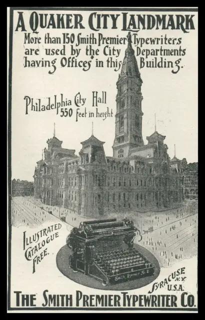 1903 Smith Typewriter Quaker City Philadelphia PA City Hall Landmark BLDG A302