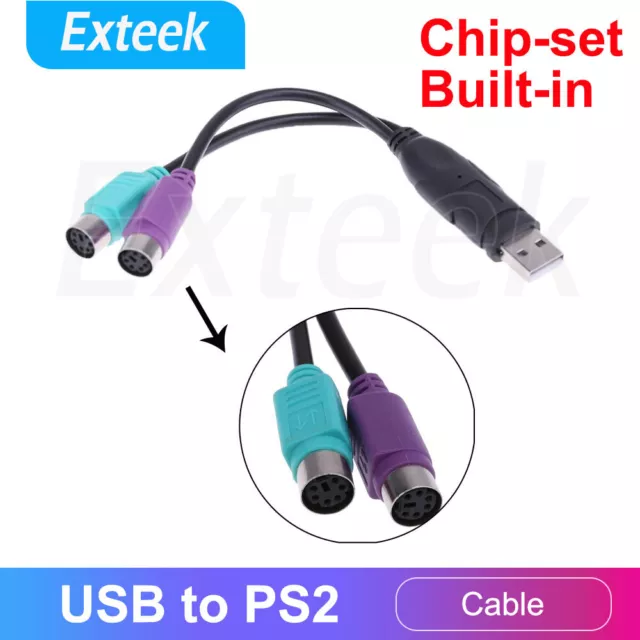 USB Male to PS2 Female Adapter Active Converter Cable Barcode scanner KVM Switch