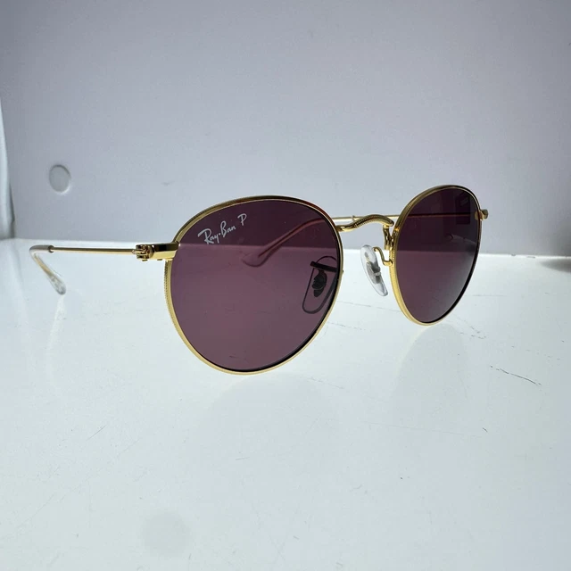 Ray Ban Junior Round Legend Gold Polar Purple 0RJ9547S Kids Sunglasses