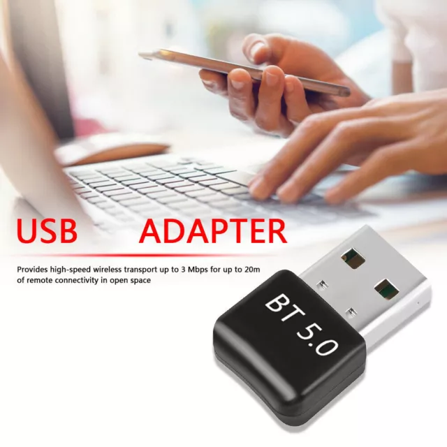 Bluetooth V5.0 Wireless USB Mini Dongle Adapter For Windows Laptop PC Universal 3