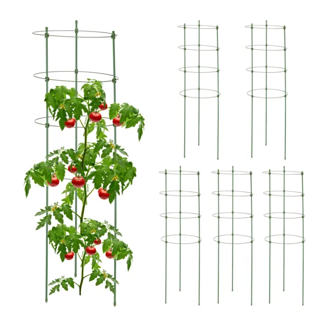 Rankhilfe 90cm Tomatenrankturm Blumenstütze Bohnenrankhilfe Rankstütze 6er Set