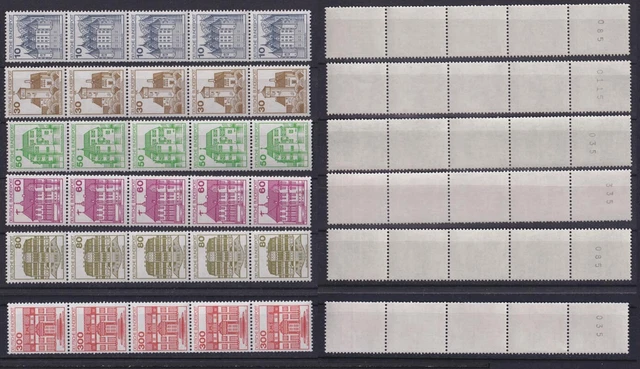 Bund ex 913A II - 1143A II Letterset RM 5er Streifen ungerade Nr.  B+S