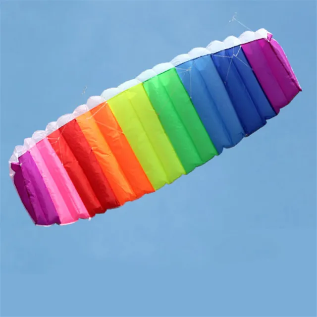 Rainbow Dual Line Kitesurfing Stunt Parachute Soft Parafoil Surfing Kite Outdoor