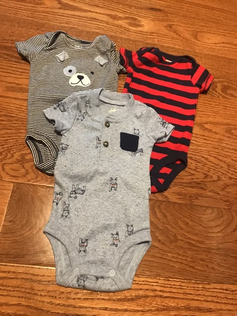 Carter’s Baby Boy 0-3 Months Short Sleeve Rompers Lot of 3