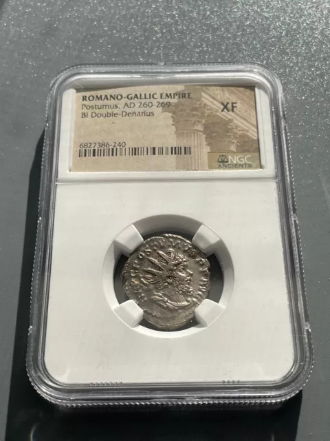 Imperio Romano-Galo Póstumo BI Doble Denario AD 260-269 NGC XF