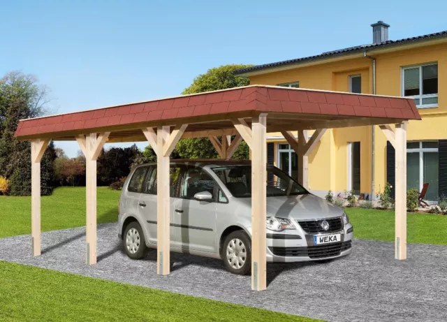 Weka Leimholz-FD Einzelcarport 615 Gr.1 294 x 591 cm