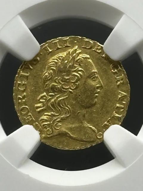 1762 Quarter (1/4)  Guinea - NGC Graded AU58 Gold Coin