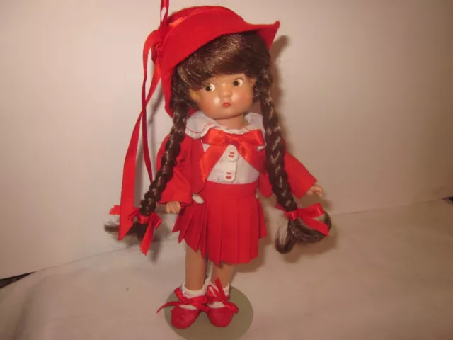 9" Vinyl Effanbee Reproduction PATSYETTE Doll #9605 Red Outfit Braids-Very Cute!