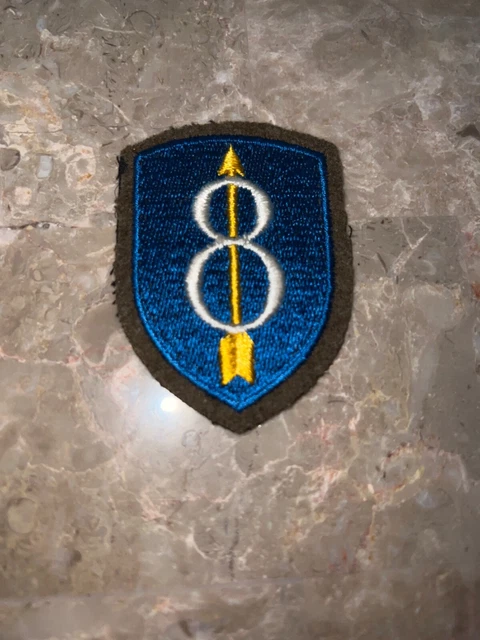 Original WWII U.S. Army 8th Infantry Division White Back German Made Patch