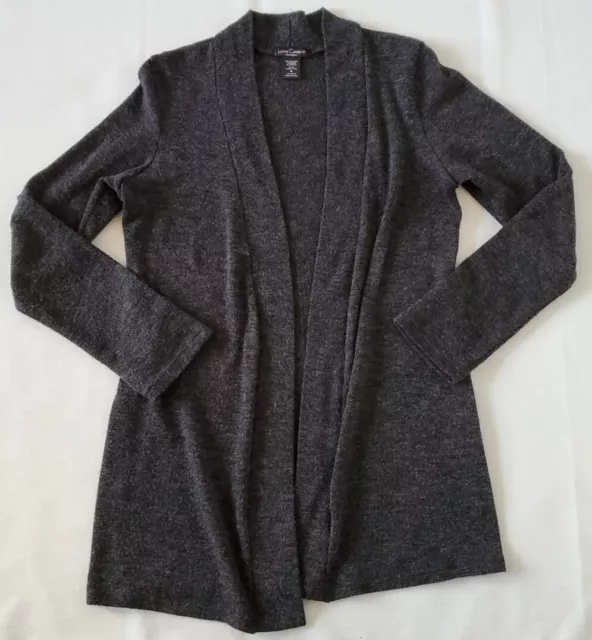 Love Cameron Size M Long Sleeve Open Front Cardigan Sweater Gray Stretch