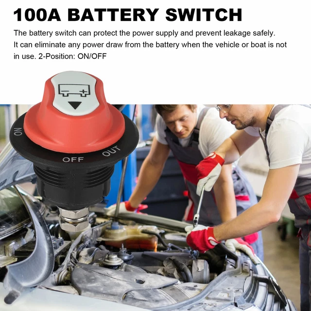 UNIVERSAL CAR 100A Battery Safety Isolator Switch Disconnect Power