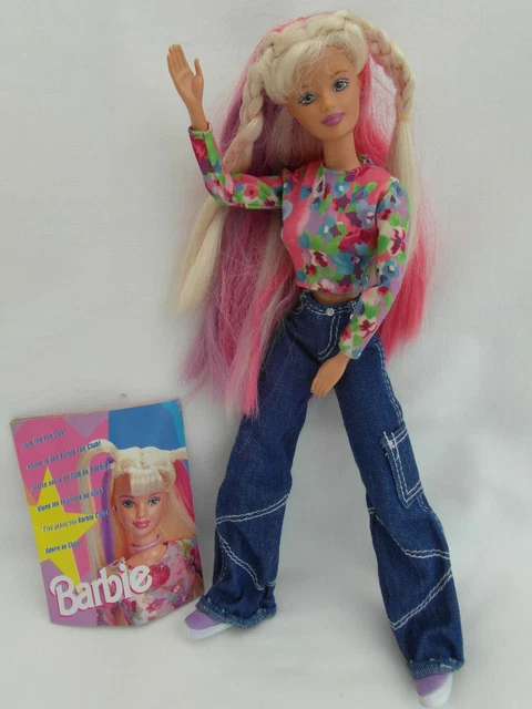 HAPPENIN HAIR BARBIE DOLL 1998 with original Leaflet. Vintage